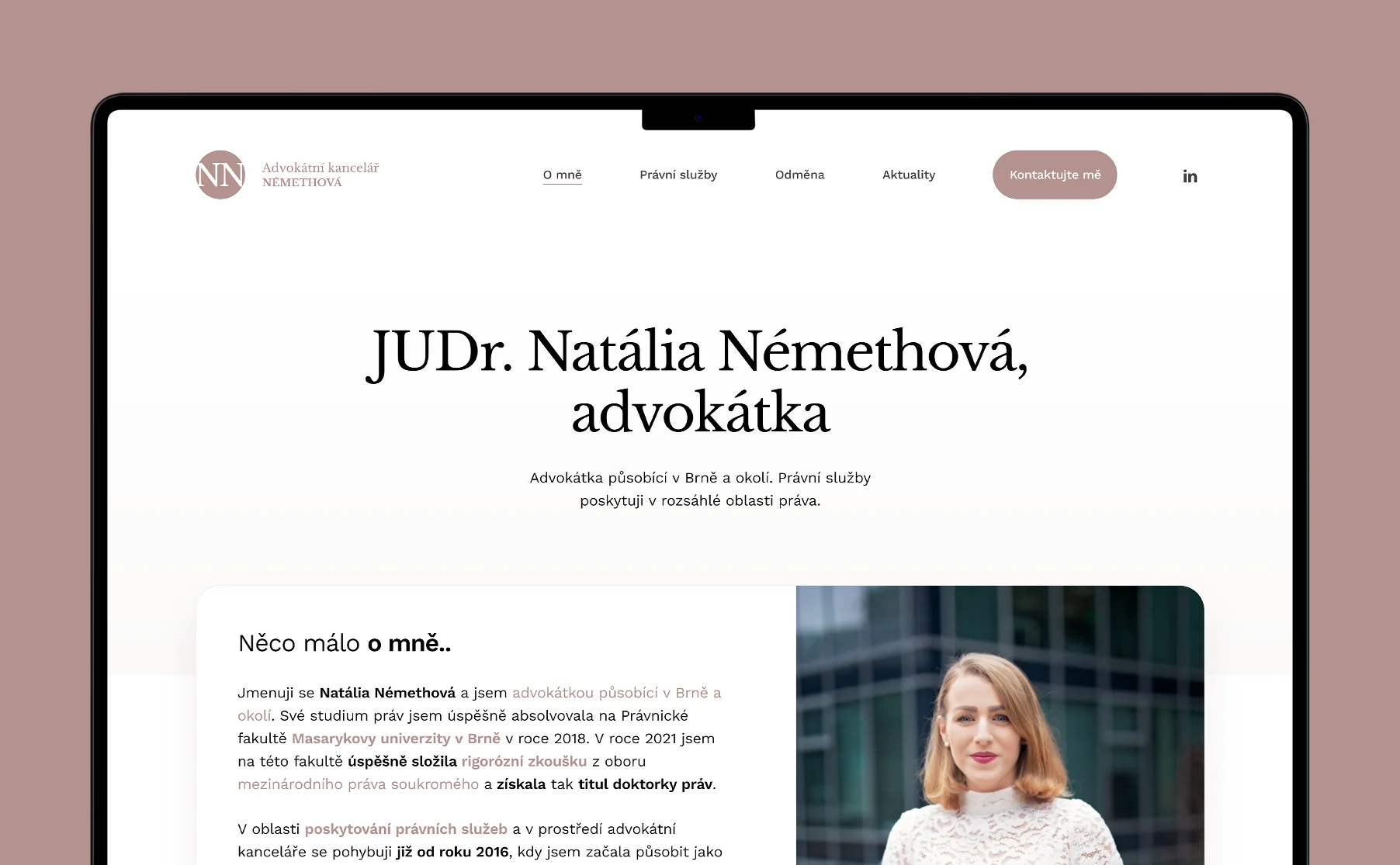 Corporate identity and website for the Némethová law firm based in Brno