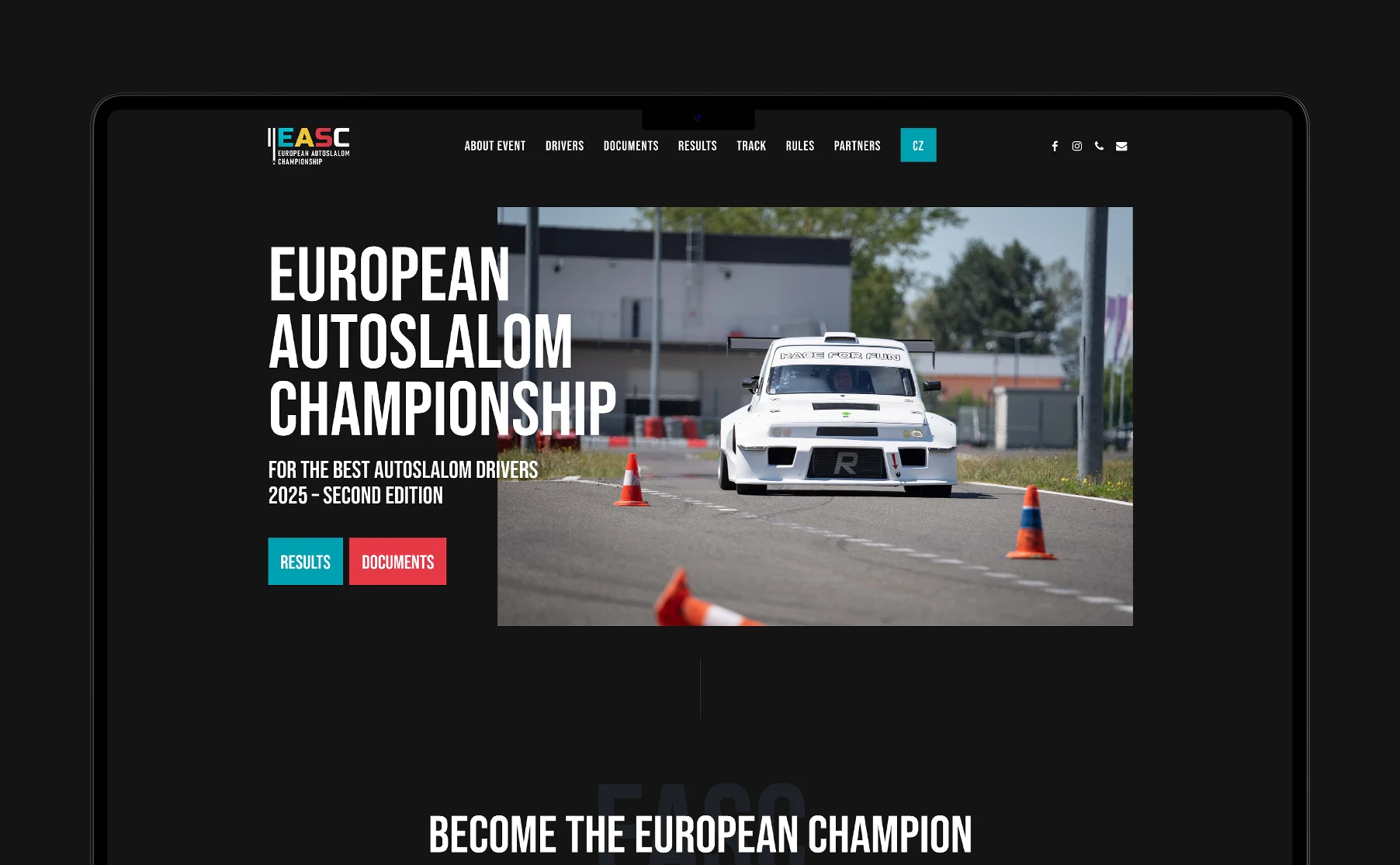 Website for the European Autoslalom Championship (EASC).