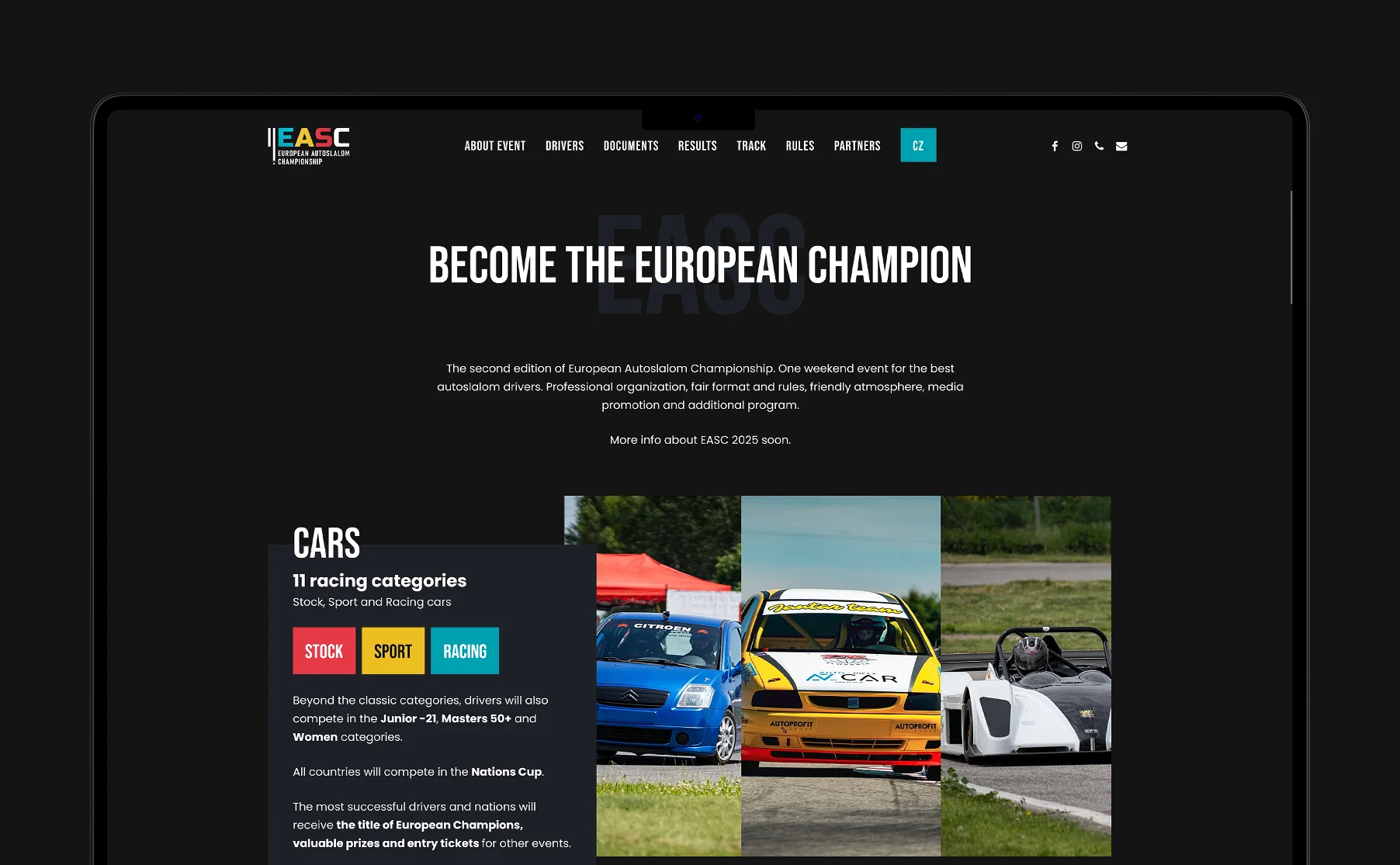 Website for the European Autoslalom Championship (EASC).