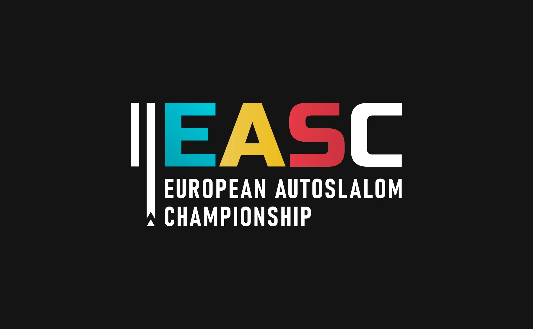 Logo for the European Autoslalom Championship (EASC), symbolizing the prestige and dynamism of the motorsport event