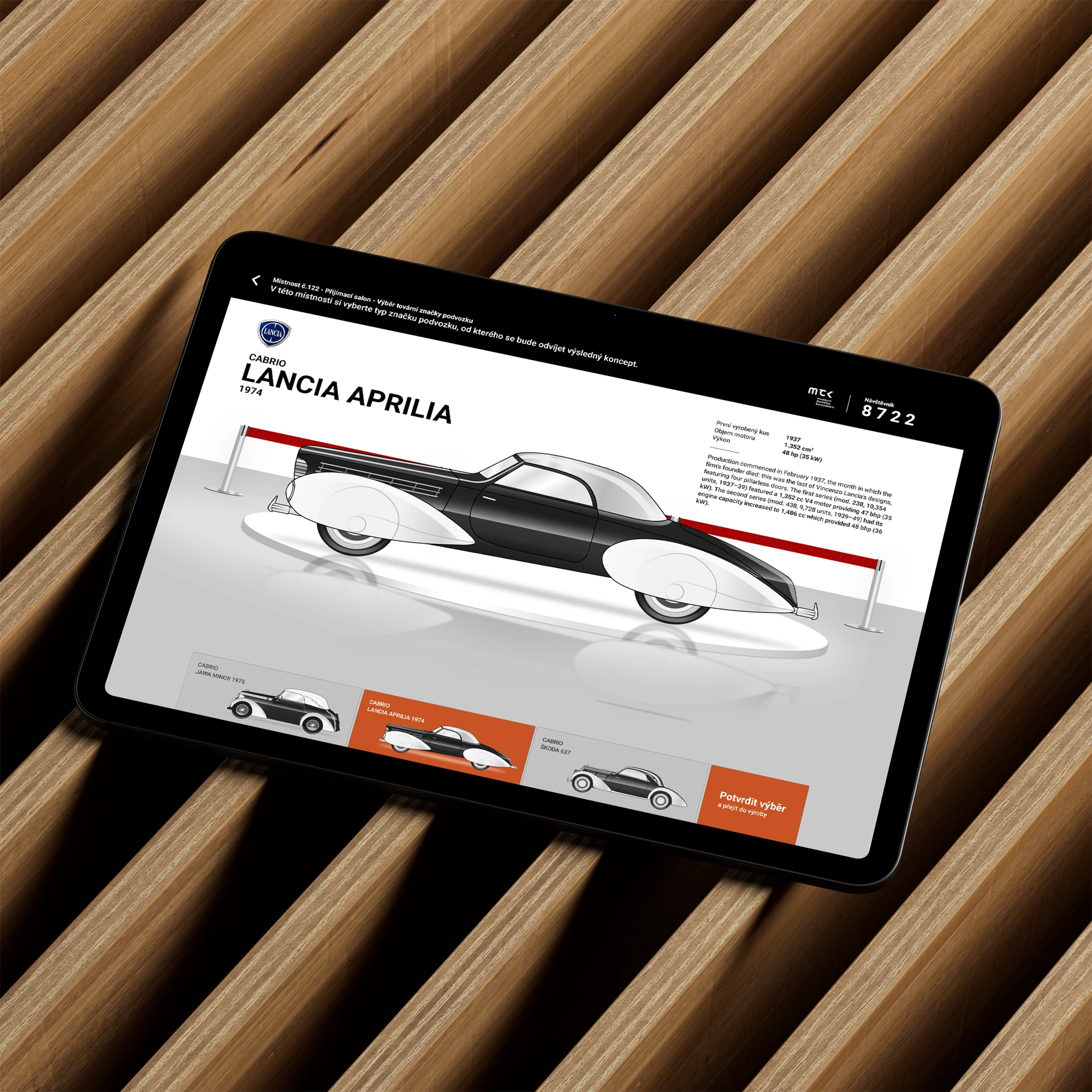 Interactive application for the Museum of Czech Car Body Work in Vysoké Mýto.