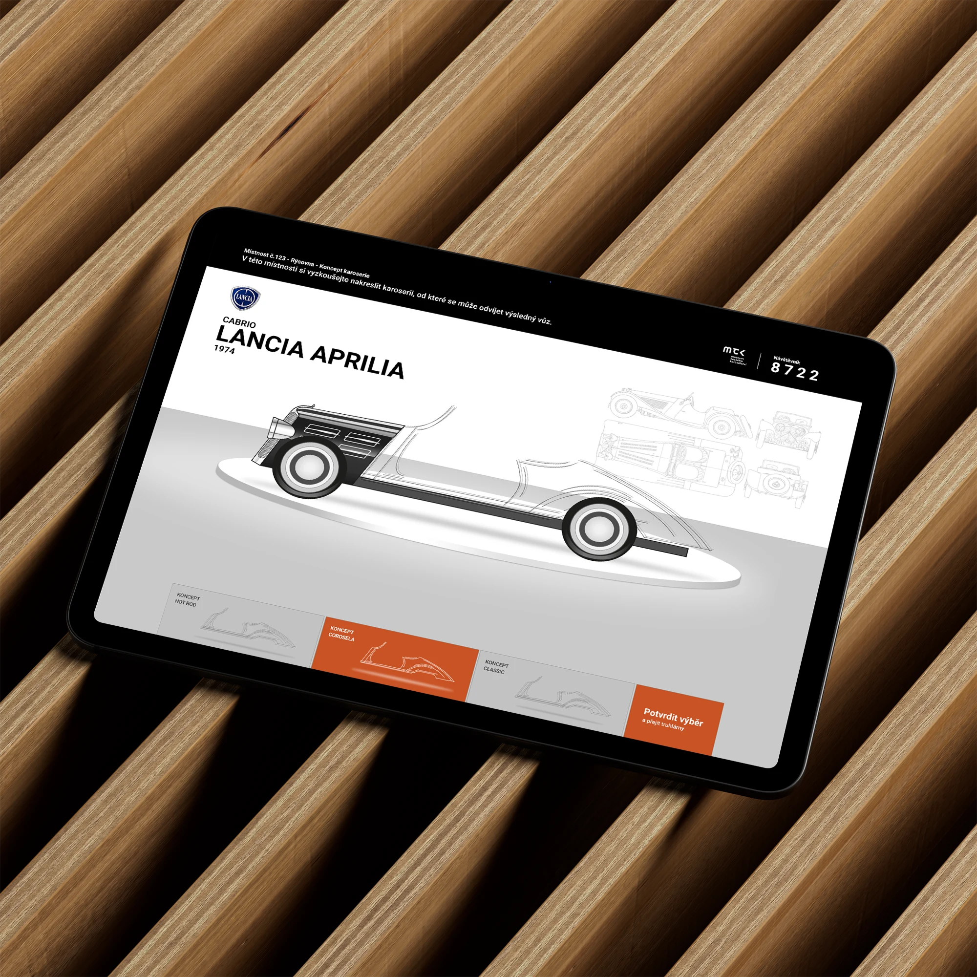 Interactive application for the Museum of Czech Car Body Work in Vysoké Mýto.