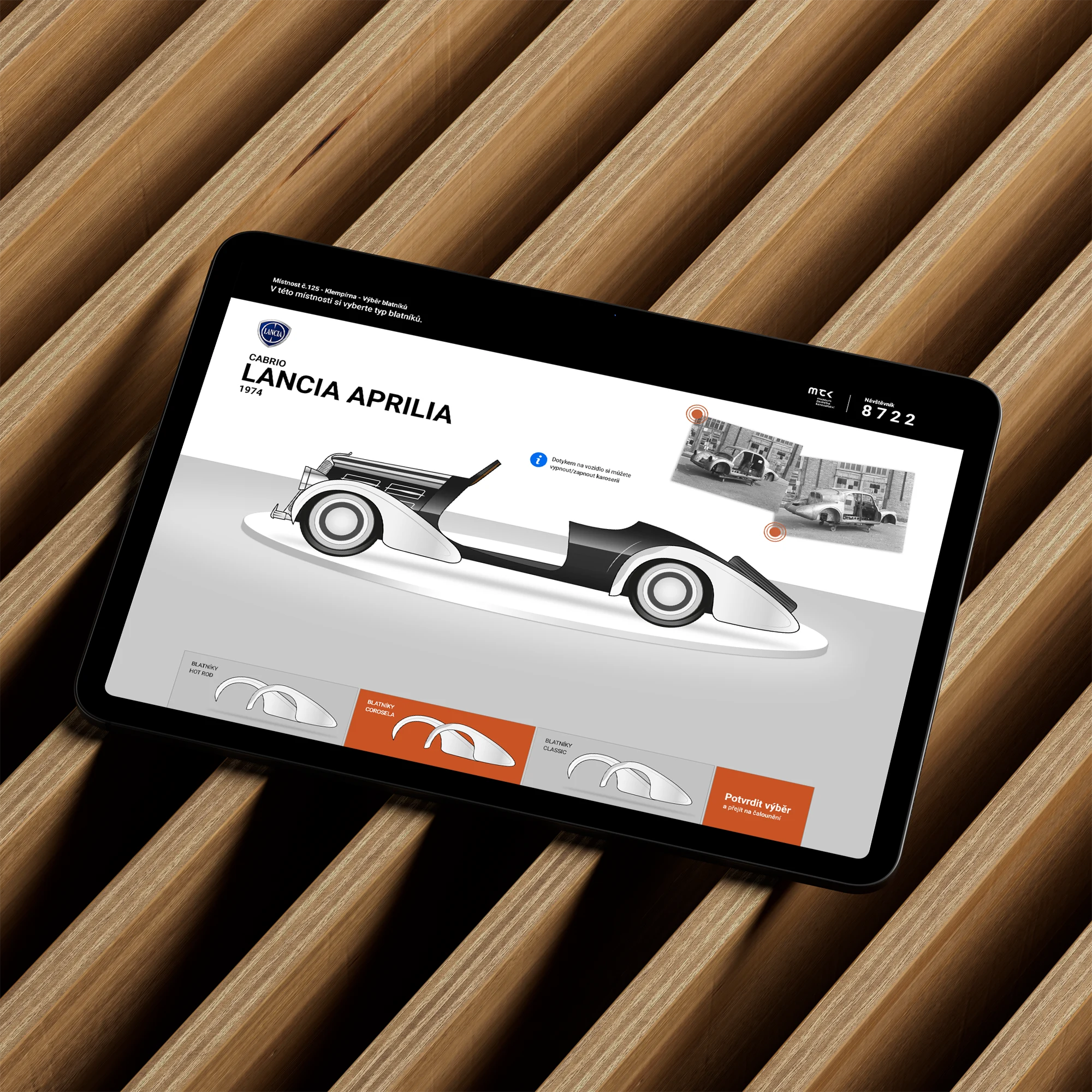 Interactive application for the Museum of Czech Car Body Work in Vysoké Mýto.