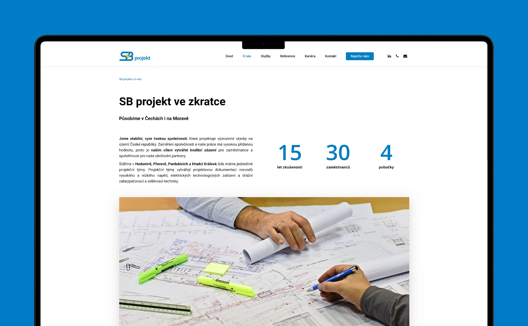 Modern website and visual identity for SB Projekt s.r.o.